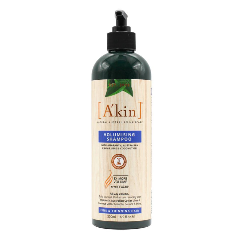 6x Akin Volumising Shampoo Amaranth, Australian Caviar Lime and Coconut Oil 500ml