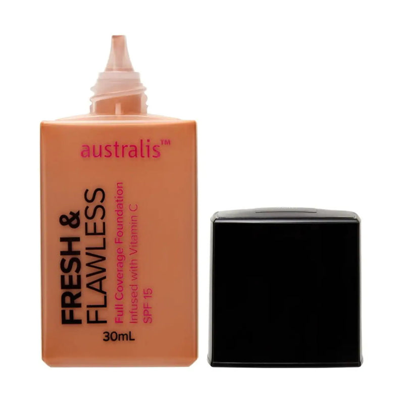 3x Australis Fresh & Flawless Full Coverage Foundation SPF 15 Caramel