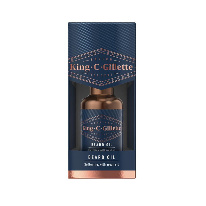 6 x King C Gillette Beard Oil Softening with Argan Oil Men's 30ml