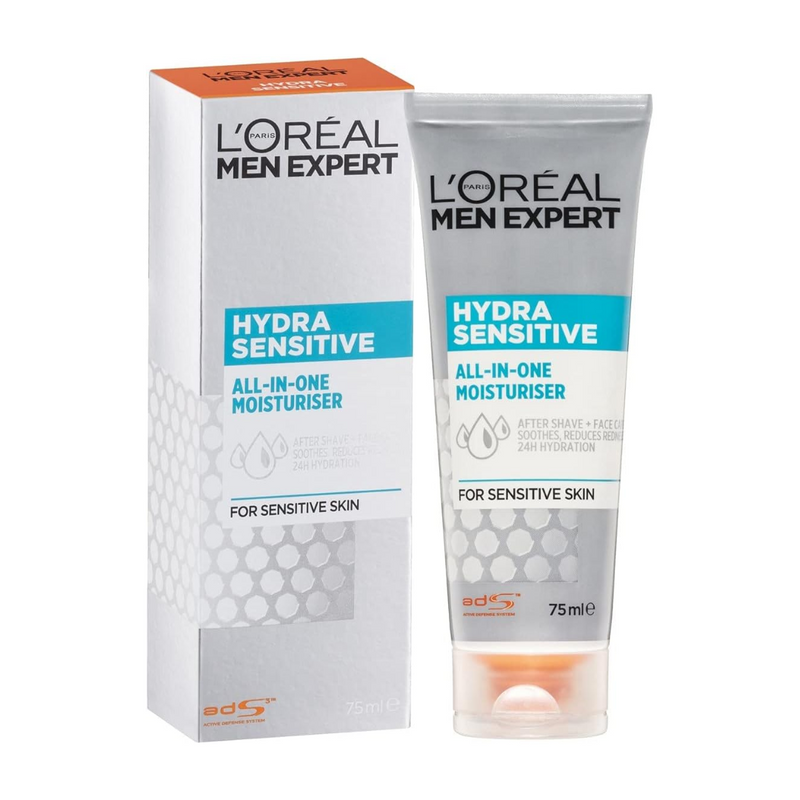 3x LOreal Men Expert Hydra Sensitive All In One Moisturiser for Sensitive Skin 75mL