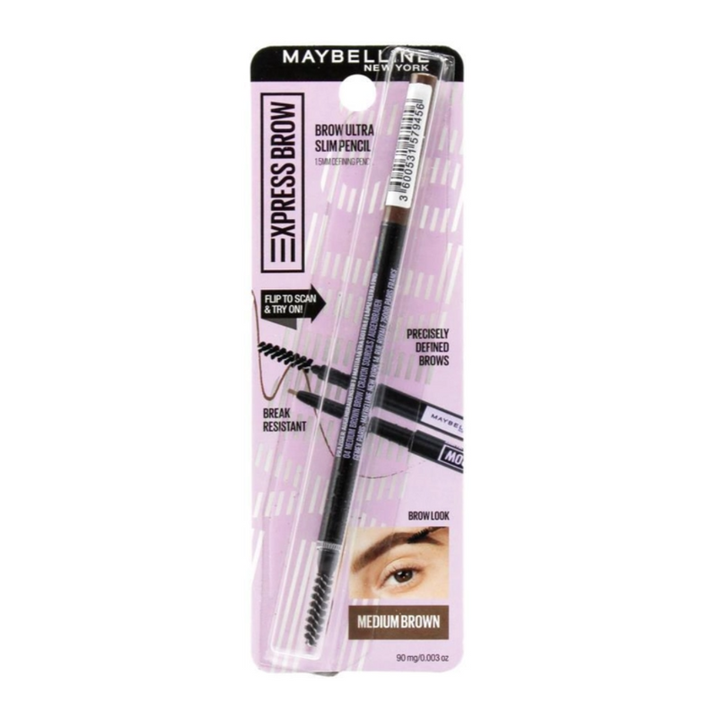 Maybelline Express Brow Ultra Slim Eyebrow Pencil Medium Brown 90mg