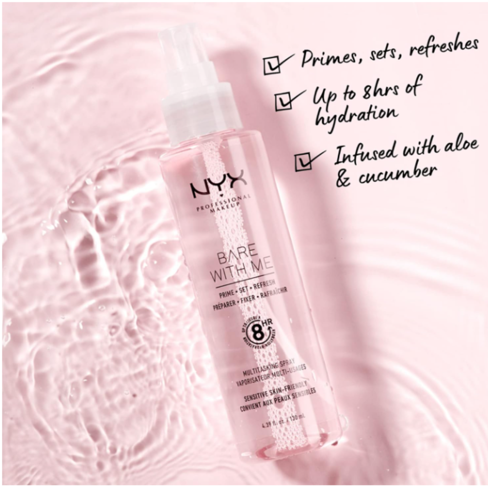 NYX Bare With Me Prime Set Refresh Multitasking Spray 130ml Makeup
