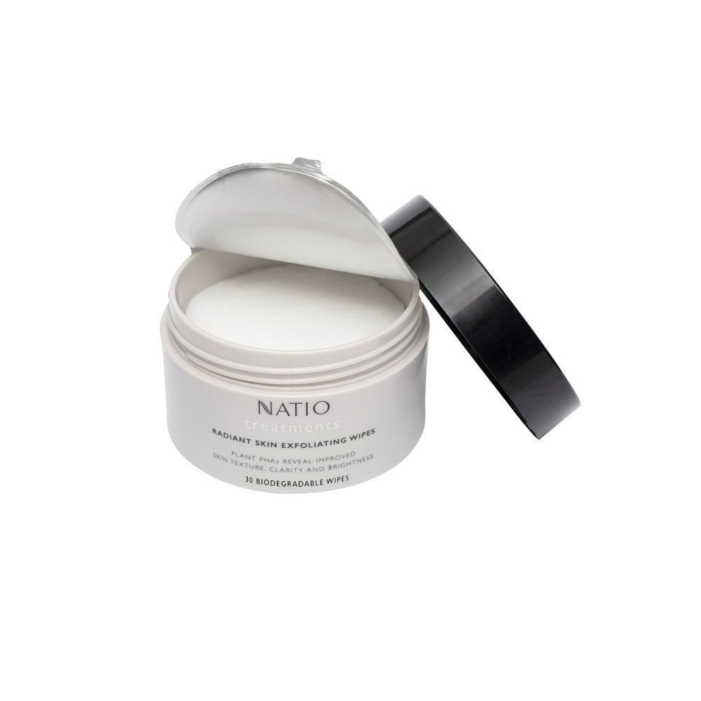 Shop Online 3 x Natio Treatments Radiant Skin Exfoliating Wipes 30