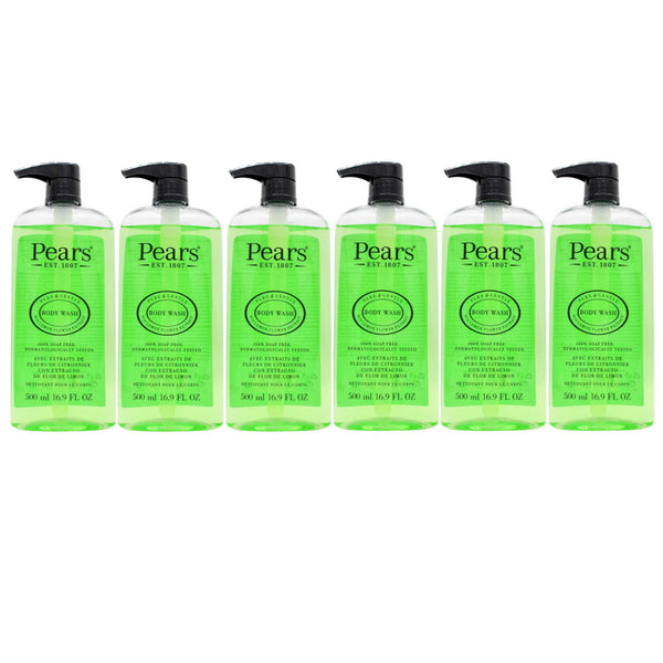 6 x Pears Body Wash Pure & Gentle with Lemon Flower Extract 500ml