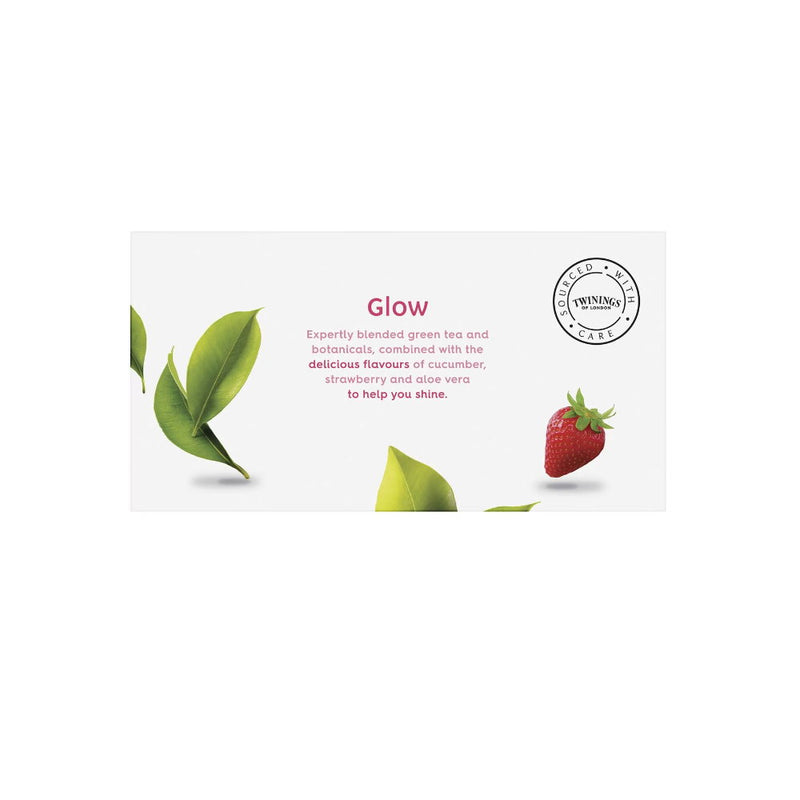Twinings Live Well Glow Biotin Teabags Strawberry Cucumber Green Tea 36g 18 Bags - EXP 21/06/2024