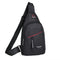 OSKA Men’s Perfect Day Bag Casual Shoulder Bag - Black with Red Pinstripe