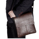 OSKA Men's Shoulder Crossbody Pu Leather Bag - Brown