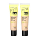 2x Maybelline Fit Me Tinted Moisturizer - 103 with Aloe