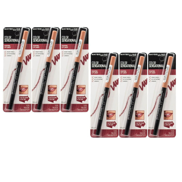 6x Maybelline Color Sensational Shaping Lip Liner - 105 Nude Whisper