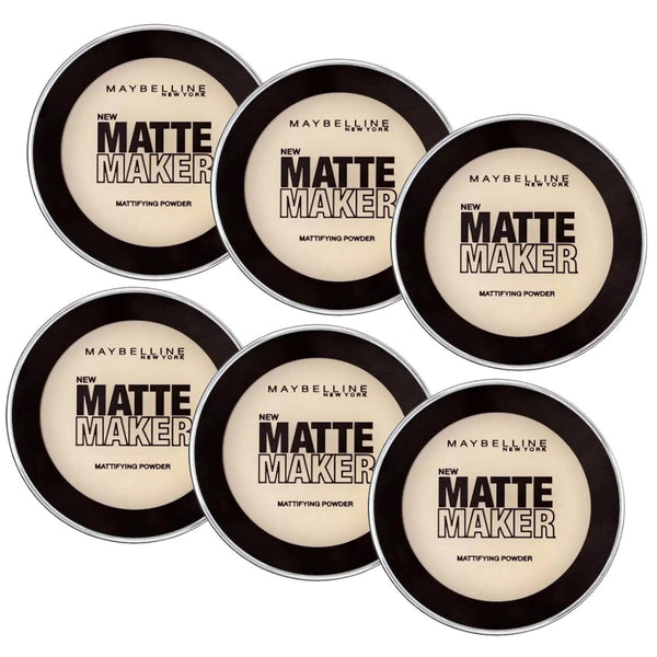 6x Maybelline Matte Maker Mattifying Pressed Powder 16g - 10 Classic Ivory
