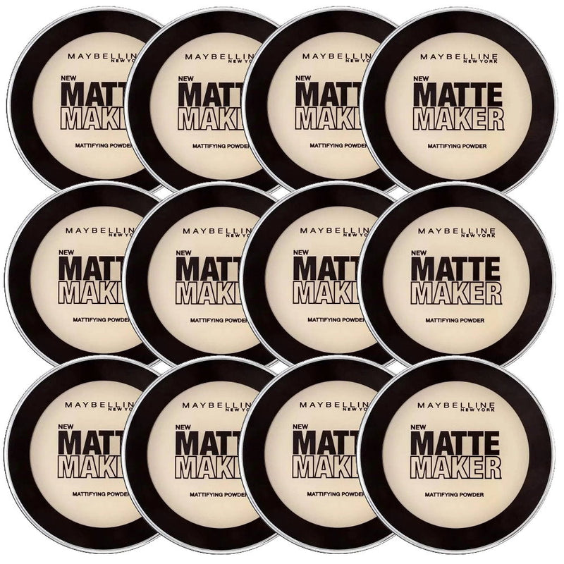 12x Maybelline Matte Maker Mattifying Pressed Powder 16g 10 Classic Ivory