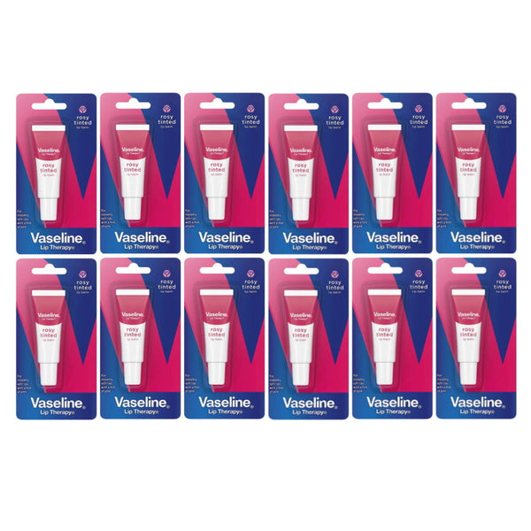 12 x Vaseline Lip Therapy Rosy Tinted Lip Balm