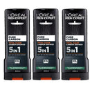 3x L'Oreal Paris Men Expert Pure Carbon Shower Gel 400mL