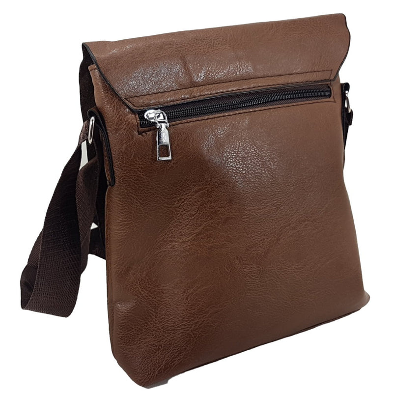 OSKA Men's Shoulder Bags Crossbody Pu Leather Tan / Light Brown - Makeup Warehouse Australia 