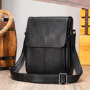 OSKA Men's Luxury Genuine Leather Shoulder Satchel Bag - Black