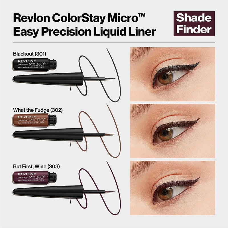 10x Revlon ColorStay Micro Easy Precision Liquid Eye Liner 1.7ml 302 What The Fudge
