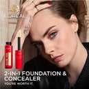 L'Oreal Paris advertisement featuring a woman with makeup products Makeup Warehouse Australia 