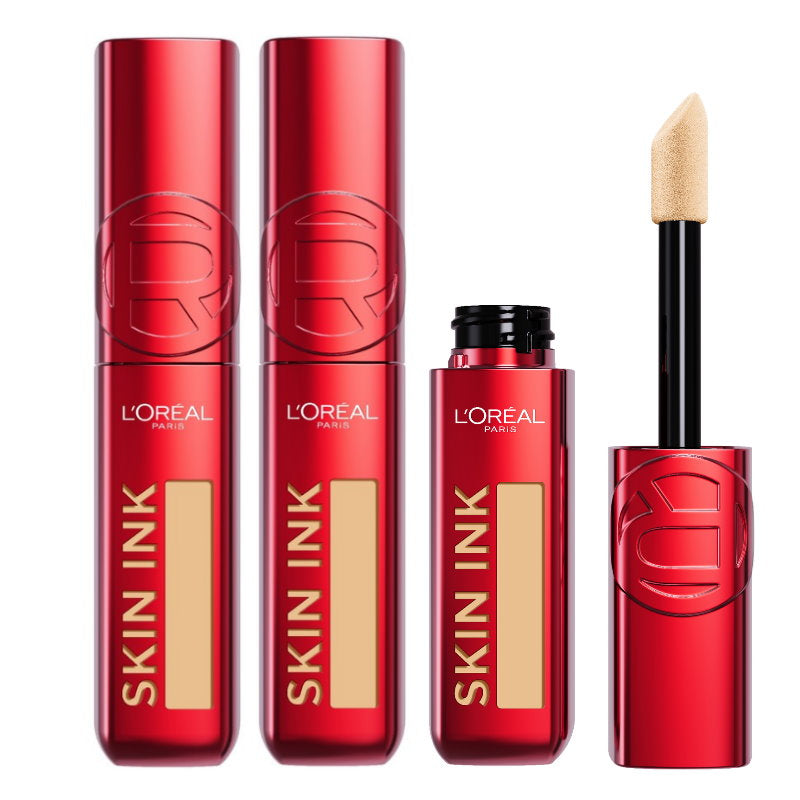 3x L'Oreal Paris Infallible Skin Ink 2 in 1 Foundation Concealer 180 ...