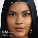 L'Oreal Paris Infallible Skin Ink 2 in 1 Foundation Concealer 15ml 270 Warm Before and after comparison of a woman's face with medium-light warm undertone makeup.