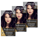 3x L'Oreal Paris Preference Permanent Hair Colour 4.26 Tuscany Pure Burgandy Cool Violet