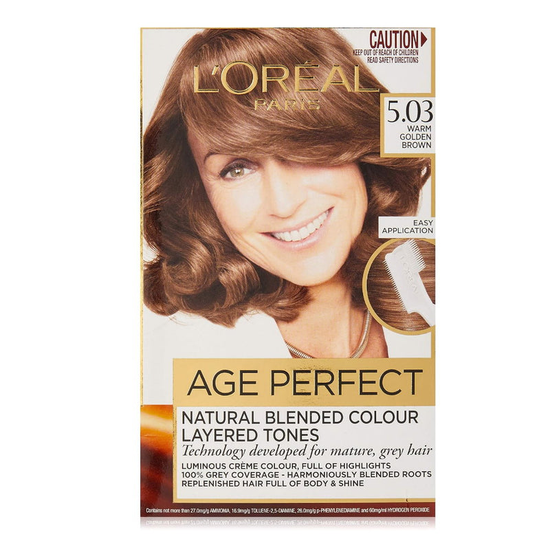 6x L'Oreal Paris Excellence Age Perfect Hair Colour 5.03 Warm Golden Brown