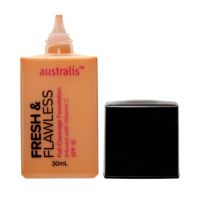 3x Australis Fresh & Flawless Full Coverage Foundation SPF 15 Tawny