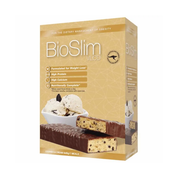 Bioslim VLCD Cookies and Cream Bar 5 Pack x 60g