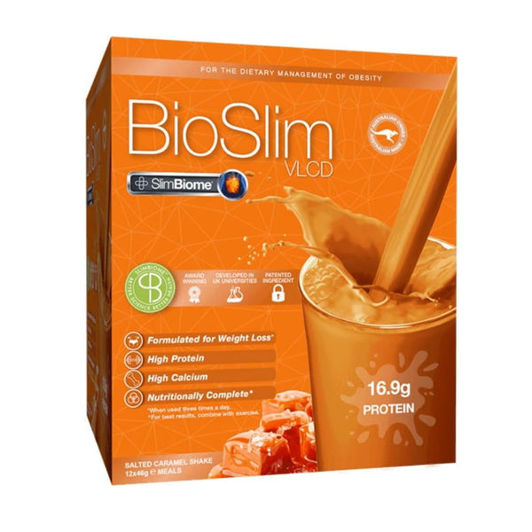 BioSlim VLCD Slim Biome Salted Caramel Shake 12 Sachets x 46g