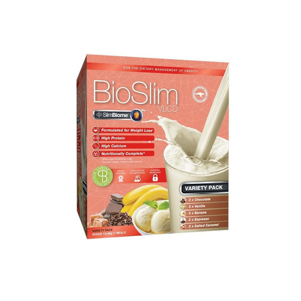 BioSlim VLCD Slim Biome Variety Pack Shakes 12 Sachets x 46g