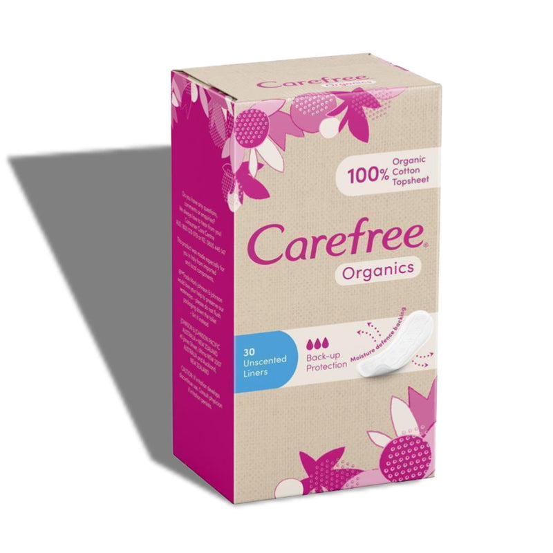 5x Carefree Organic Liner Original Unscented 30pk