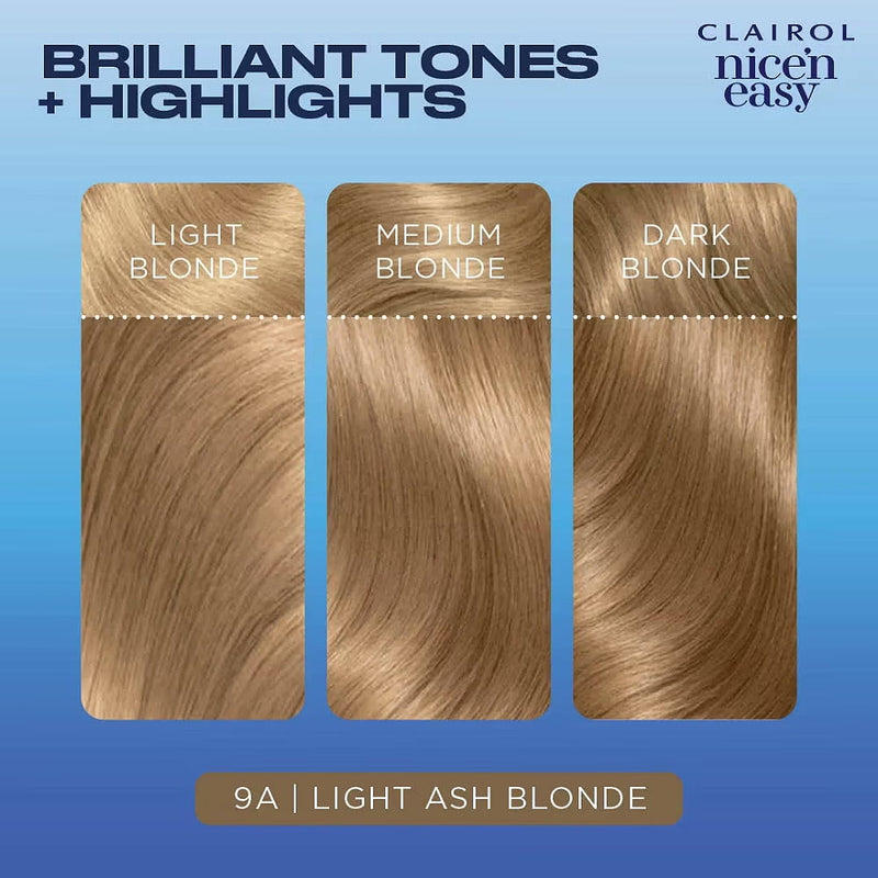 2x Clairol Nice N Easy Root Touch Up Permanent Hair Colour 9A Light Ash Blonde