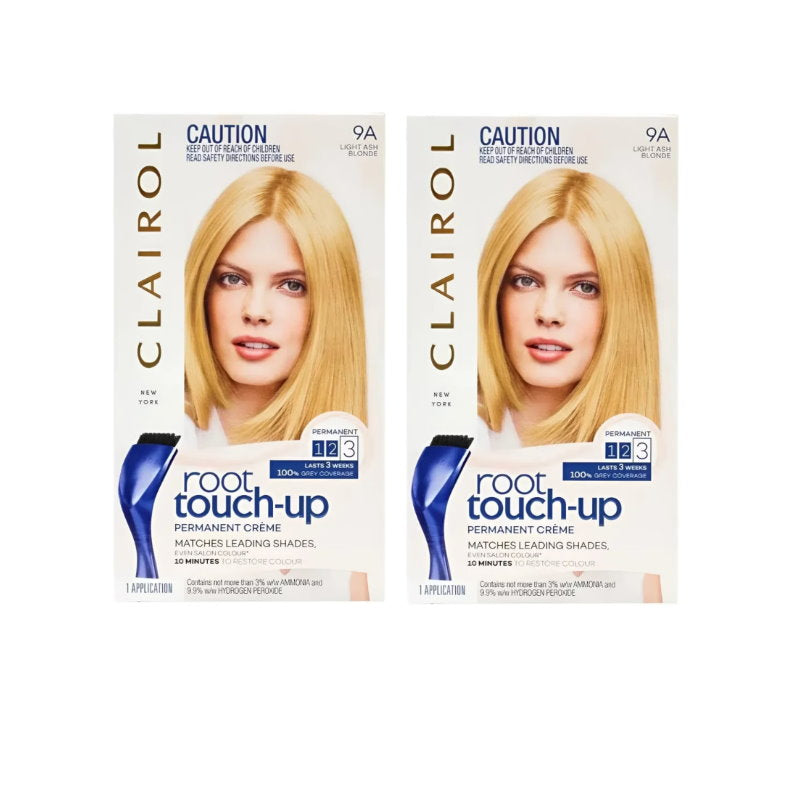 2x Clairol Nice N Easy Root Touch Up Permanent Hair Colour 9A Light Ash Blonde