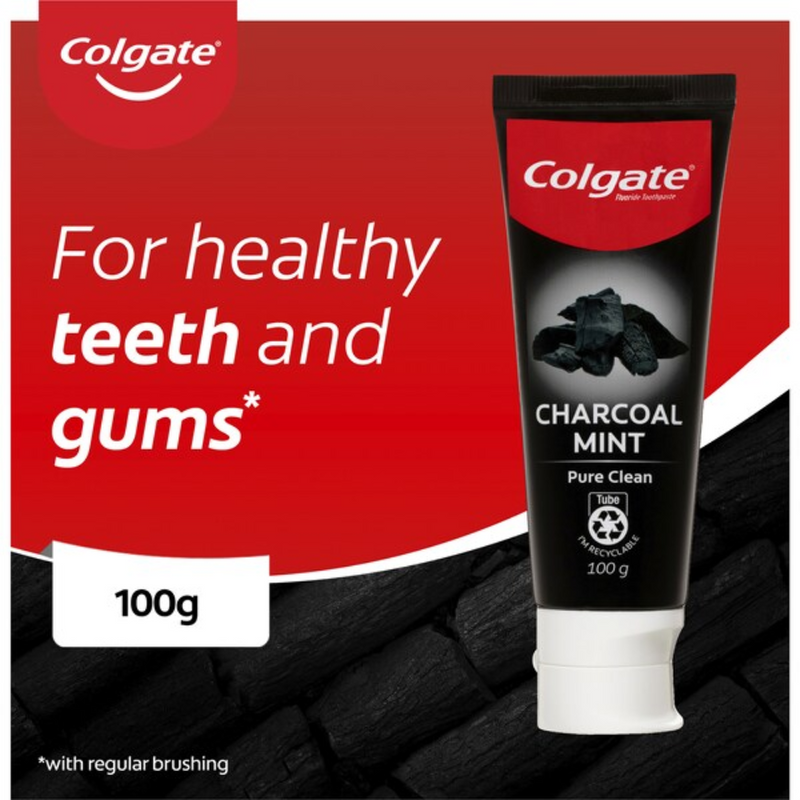 12x Colgate Charcoal Mint Pure Clean Nature's Extracts Toothpaste 100g