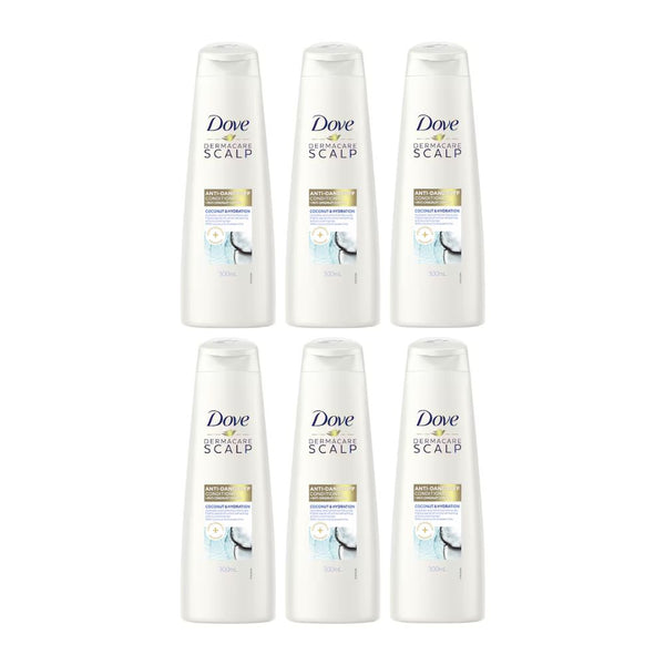 6x Dove Dermacare Scalp Anti-Dandruff Conditioner Coconut and Hydration 300ml