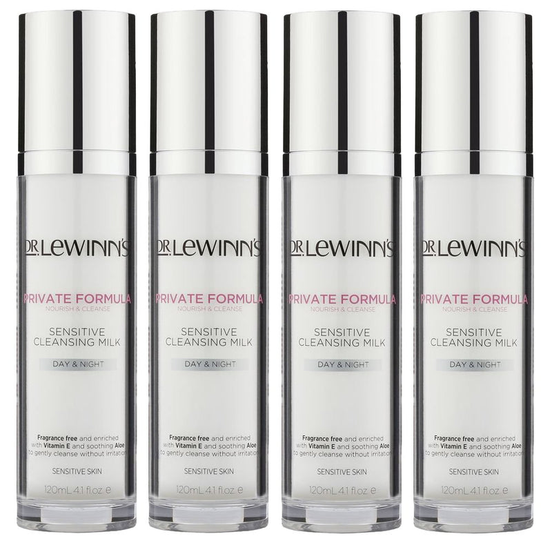 4x Dr. Lewinn's Day and Night Sensitive Cleansing Milk 120ml
