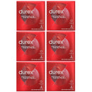 6x Durex Thin Feel Regular Fit Lubricated Condoms Pack of 3
