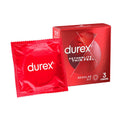 Durex condoms in red packaging on a white background