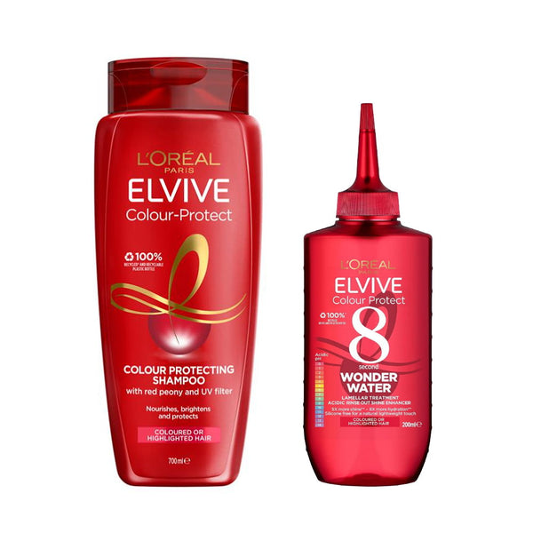 2pk L'Oreal Elvive Colour Protect Shampoo 700ml + Wonder Treatment 200ml