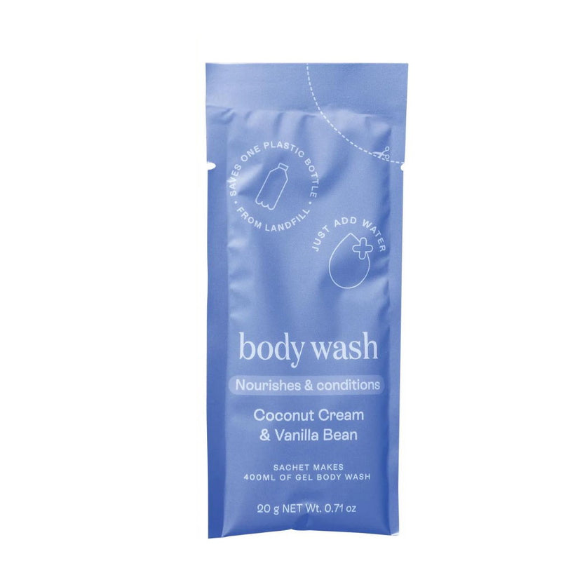 4x Epzen Body Wash Refill Pack Coconut Cream and Vanilla Bean 2 refills 2 x 20g sachets