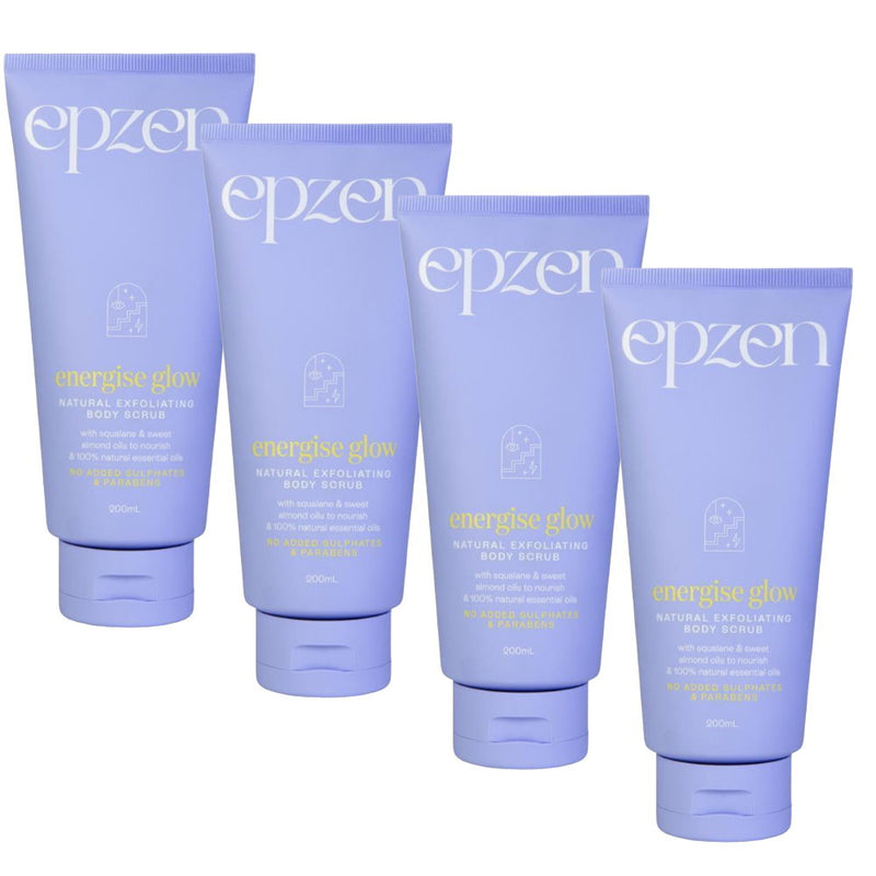 4x Epzen Energise Glow Natural Exfoliating Body Scrub 200ml