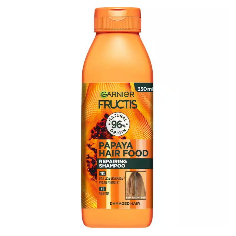 12x Garnier Fructis Hair Food Nourishing Papaya Shampoo For Dry Hair 350ml