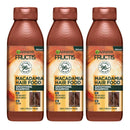 3x Garnier Fructis Hair Food Smoothing Macadamia Shampoo 350mL