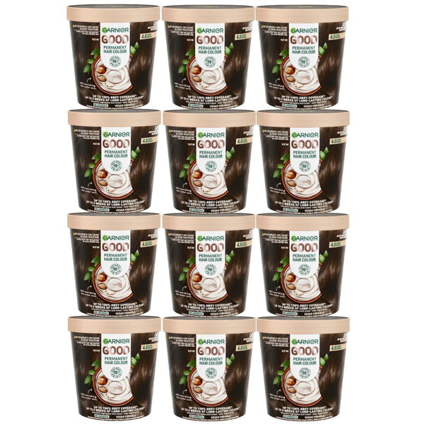 12x Garnier Good Permanent Hair Colour 4.0 Cacao Brown