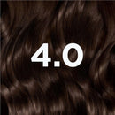 Close-up of wavy brown hair with a number '4.0' in the center.