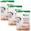 3x Garnier Nutri Bomb Milky Sheet Mask Hyaluronic Acid, Coconut Milk 28g