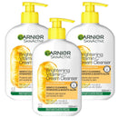 3x Garnier Brightening Vitamin C Cream Cleanser 250ml