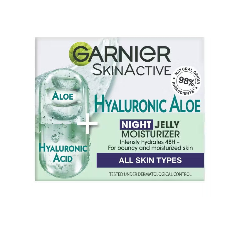 6x Garnier Skin Active Hyaluronic Aloe Hydrating Night Jelly Moisturiser 50ml