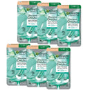 Six packages of Garnier Skinactive Hyaluronic Cryojelly Anti-Patigue Jelly Eye Patches arranged in two rows on a plain white background.