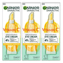 3x Garnier Skin Active Vitamin C Brightening Eye Cream 15ml