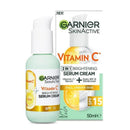3x Garnier Skin Active Vitamin C 2 in 1 Brightening Serum Cream SPF15 50ml